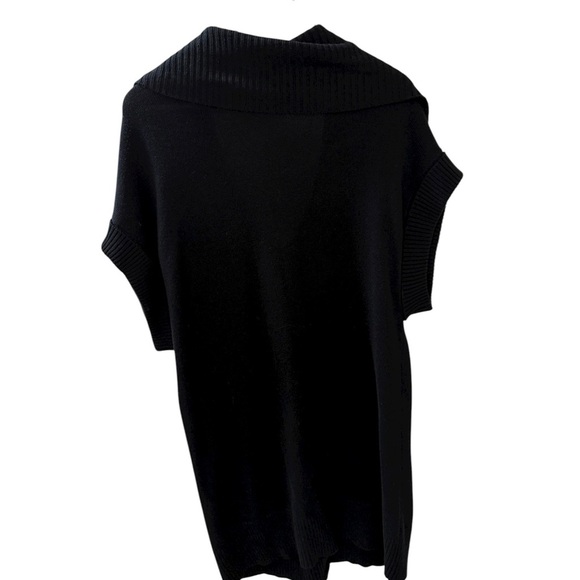 Alfani Black Cardigan Gold buttons Ribbed collar Sleeveless SizeXL Cotton Angora - Picture 3 of 4